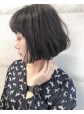首回りスッキリBob_ダークグレージュ_小頭_30代_40代_50代◎