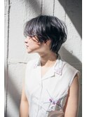 エアリーフェザー小顔ショート/ダークアッシュ/ベビーバング