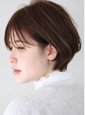 耳かけショートボブ　丸み　ショートヘア　伸ばしかけショート