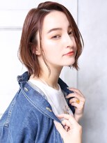 トロン(tronc) 大人可愛い小顔美髪ツヤ髪くすみブラウン前髪なしショートA4