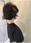 ミニボブ×パーマ