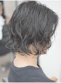 メンズミディアムパーマ　ニュアンス