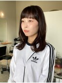 ワイドバングミディアムボブ