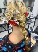 編みおろし成人式ヘアセットアップ　美由紀