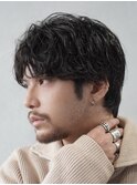 渋谷メンズパーママッシュウルフカット緩めシャドウパーマ