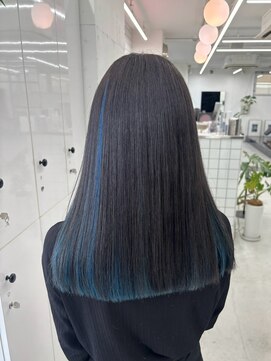 ジルスタジオ(JILL STUDIO) JILL STUDIOインナーカラー/エメラルドブルー/ストレートロング