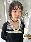 ウルフショート　ウルフパーマ　くせ毛　ニュアンス　前髪パーマ