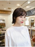 切りっぱなしボブ 耳かけショート 外はねボブ