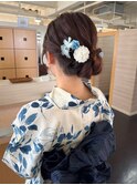 ゆるふわシニヨンヘア浴衣ヘア