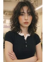 ノラ シブヤ(NORA)&nbsp;小顔ミディアムパーマミディアムデジタルパーマボブパーマ前髪
