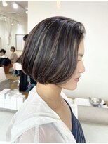 アーブルポンテ(ARBRE ponte)&nbsp;ハイライトデザインカラーブリーチカラーグレージュカラーボブ