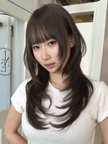 ライン(LINE) 韓国風/レイヤー/前髪カット/オリーブ/透明感/ハッシュカット