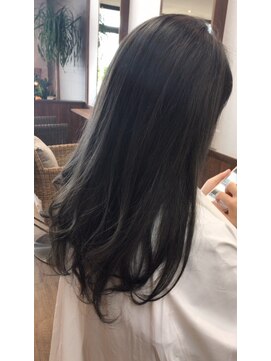 ヘアーサロン プアメリア(Puamelia) ☆地毛風カラー☆韓国ウェーブロングダークグレージュ×透明感