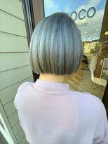 ヘア メイク ココ(hair make coco)&nbsp;ブリーチ×ホワイトグレージュ×ボブ