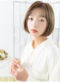 浅草/髪質改善/パールベージュ×切りっぱなしぶつ切りボブe