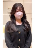 韓国風　くびれロング　顔周りレイヤー　ウザバング