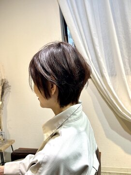 ワ ヘアー(wa-hair) マニッシュショート×水素ケイ素頭皮毛髪改善×ミントベージュ