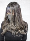【.eer/ディア】バレイヤージュ×前髪カラーブルー
