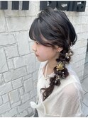 サイド編みおろし / ヘアアレンジ /  お呼ばれヘア