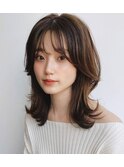 上品な韓国ヘア くびれヘア くびれミディレイヤー