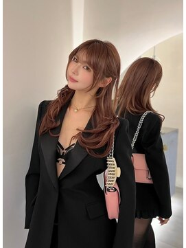 ノク 渋谷(nok) 前髪ふんわりレイヤー_カールセミディシアカラー