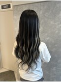 黒髪ロング10代20代ハイライトプルエクステ名古屋