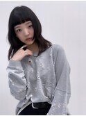 毛先ワンカール　レイヤーカット　姫カット