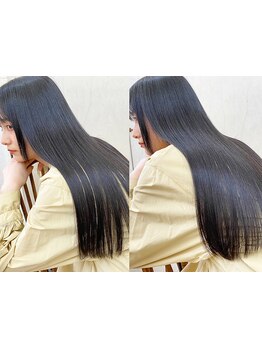 髪の内部から補修するのトリートメントで、毛先まで潤う髪に☆感動の仕上がりに感動♪