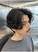 フェザーショートフェザーパーマスパイラルパーマセンターパート