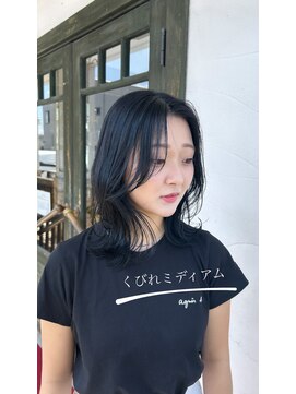 イフ 高崎本店(Ifh) くびれボブ×ブルーブラック【透明感カラー/韓国風】