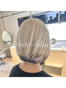 イオール 北千住(ior) 2～3ブリーチホワイトベージュ×ブラック【ior北千住】