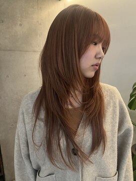 ナループロア ルームー(Nalu pu loa ROOMOO) レイヤーカット/ロングウルフ/オレンジブラウン/暖色カラー