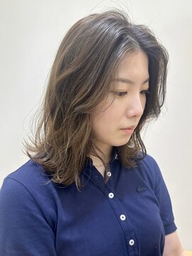 セイドット リー(Say. Ree) Say.ミディアムデジタルパーマホワイトグレージュミニウルフ青山