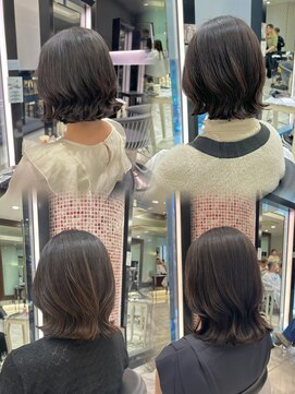 アピッシュ ギンザ(apish ginza) ボブパーマくびれコテ巻き風パーマレイヤーカット前髪パーマ