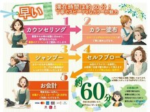 白髪染め専門店　カラーのちから　尾張旭駅前店の雰囲気（60分で終わる白髪染め♪）