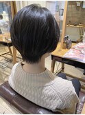 小顔 ショート 大人ボブ かわいい ショートボブ 丸み 時短 前髪
