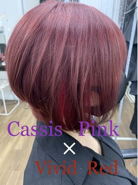 ヘアー サロン ガット(hair salon Gatto) ☆カシスピンクカラー×レッドインナー☆
