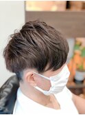 【マッシュショート×寒色ツーブロック】