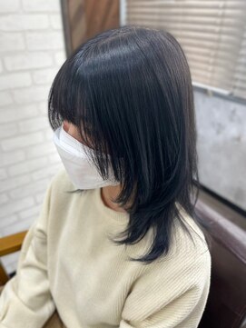ハサミバイアトリエナガノ 千葉(8sami by atelier nagano) デザインカラー／レイヤーカット/ウエットヘア/オリーブベージュ