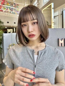 ミンクス渋谷スマートサロン(MINX shibuya smart salon) プツッと内巻きボブ 大人ガーリーなチョコレートカラー