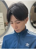 センターパートニュアンスパーマセンター分けワンカールパーマ