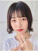 ボブ/レイヤーカット/髪質改善/ウェットヘア/オリーブベージュ