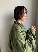 フェイスフレーミングボブグレージュカラーボブ切りっぱなしボブ