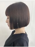 調布切りっぱなしボブタッセルボブダークブラウンカラー20代