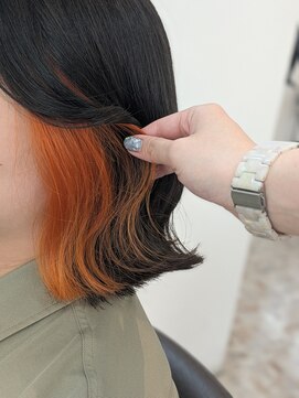 ウィズ ANNEX店(With) 10代20代×ボブ×オレンジイヤリングカラー