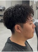 ショートアップバングツイストスパイラルショートパーマツイスパ