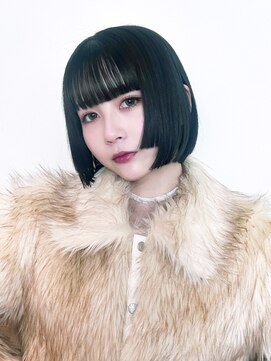 ボブおくれ毛顔周りレイヤー前髪カット_F30841