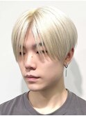 ハイトーン韓国風センターパートケアブリーチメンズカット