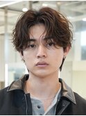 原宿メンズパーマルーズパーマシャドウパーマッシュウルフゆるめ