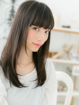 カバーヘア 上尾西口店(COVER HAIR) 好感度大人かわいい斜めバング黒髪ストレートf上尾20代30代40代!